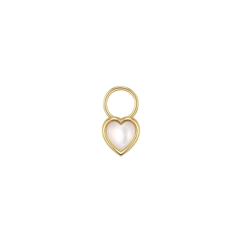 MOTHER OF PEARL HEART HOOP CHARM