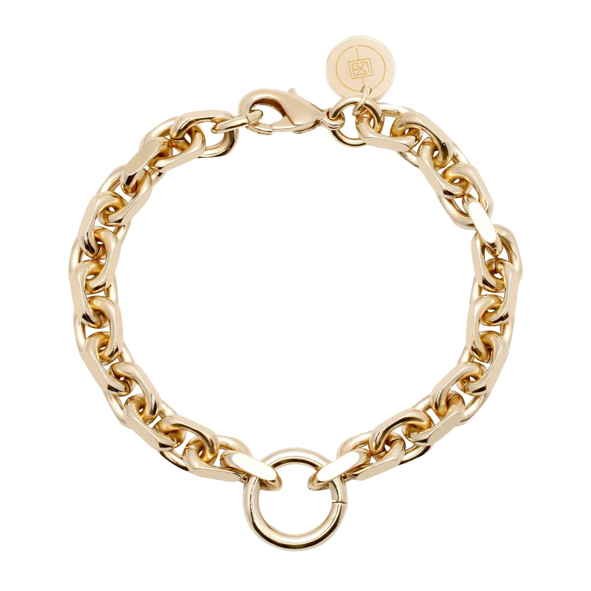 Gigi Bracelet featuring a brass link chain and lobster clasp jewelry accessory