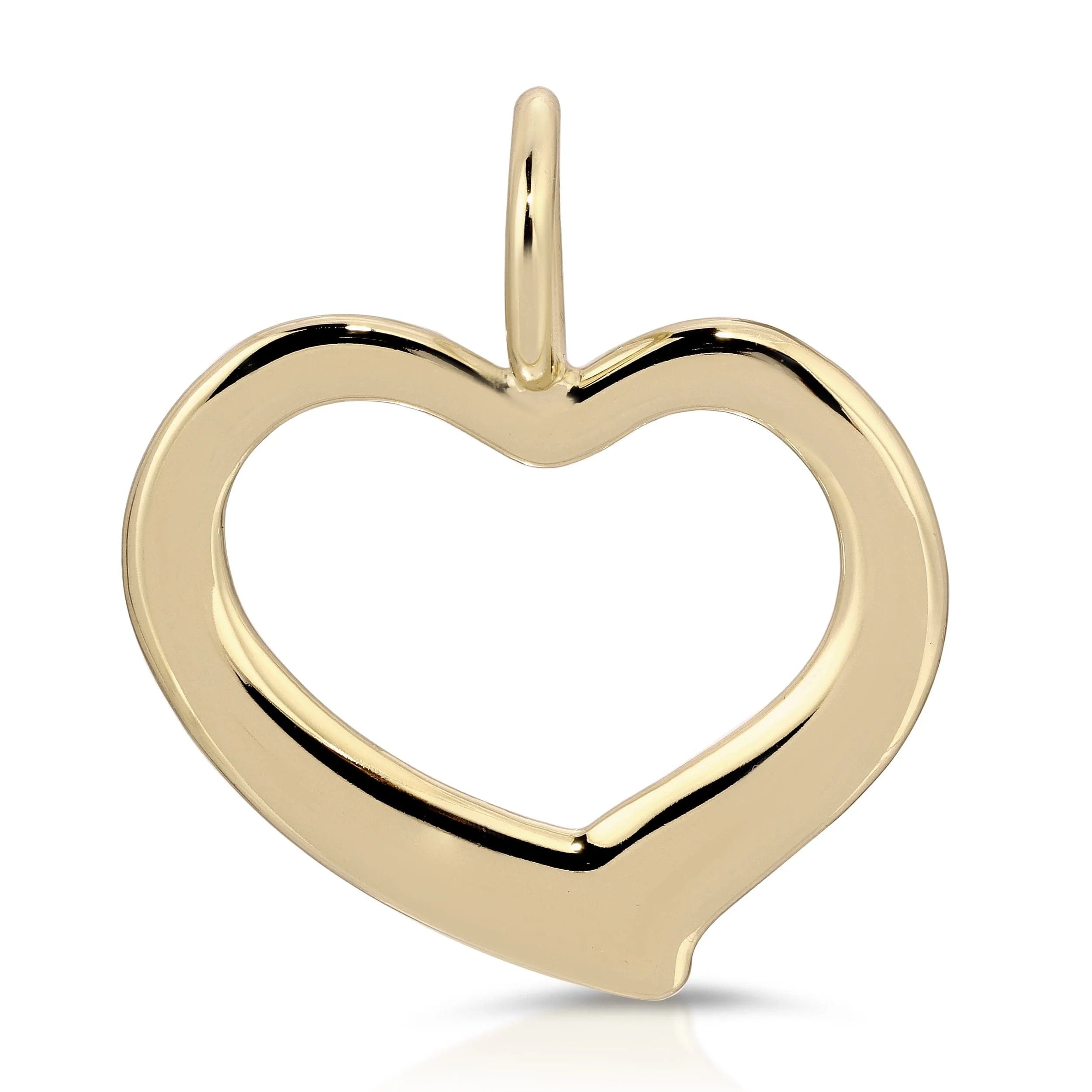 Gold Heart Pendant in 14K Gold Plated with Recycled Brass Plating from Haley Open Heart Collection