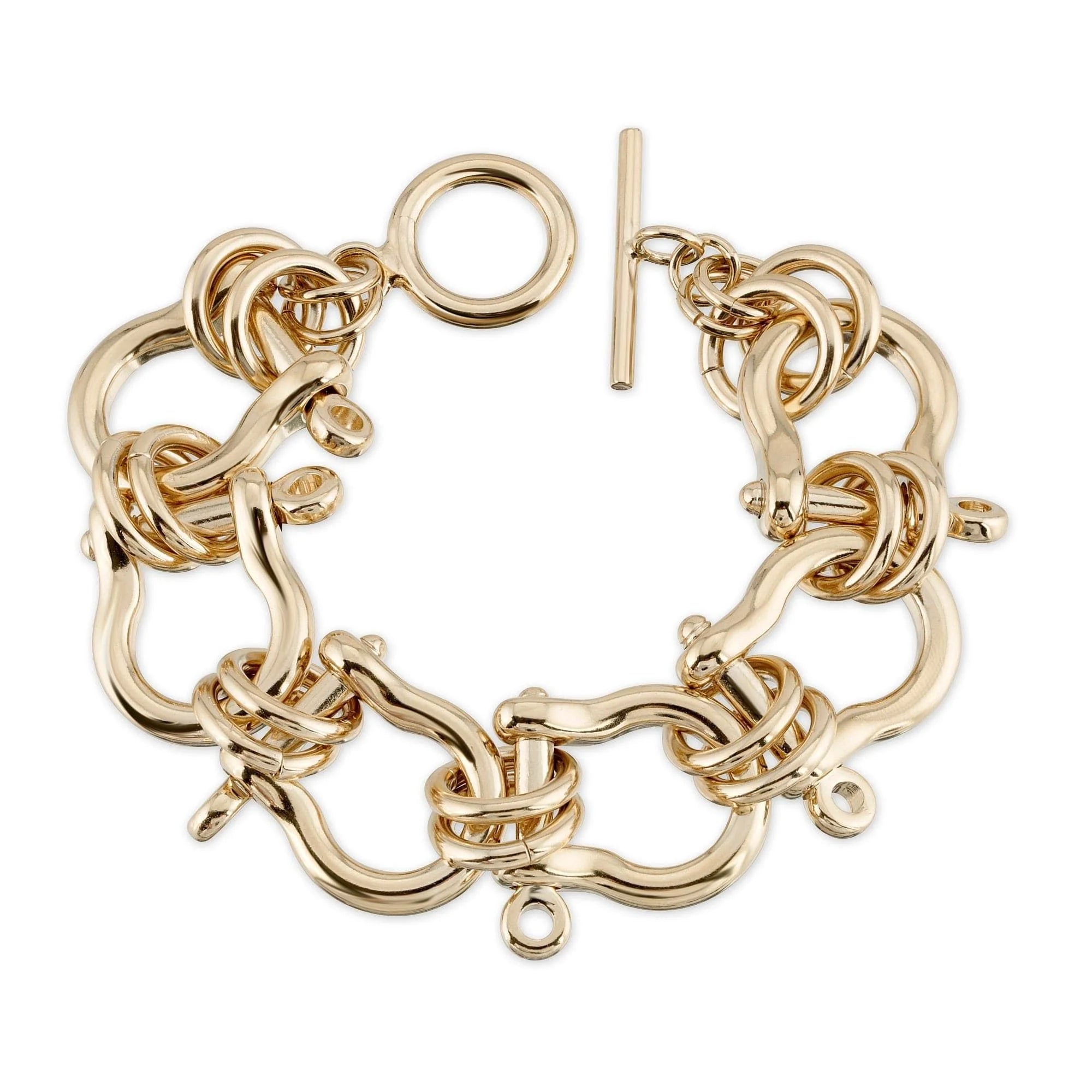 Gold-toned chain-link bracelet with toggle clasp, Harrison Anklet, an incredible statement piece
