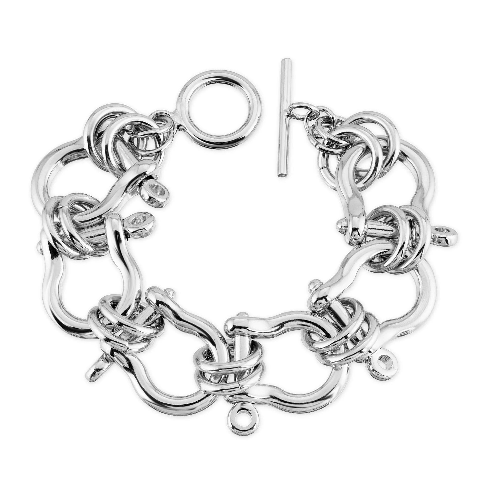 Silver-toned toggle clasp bracelet from Harrison Anklet, an incredible statement piece