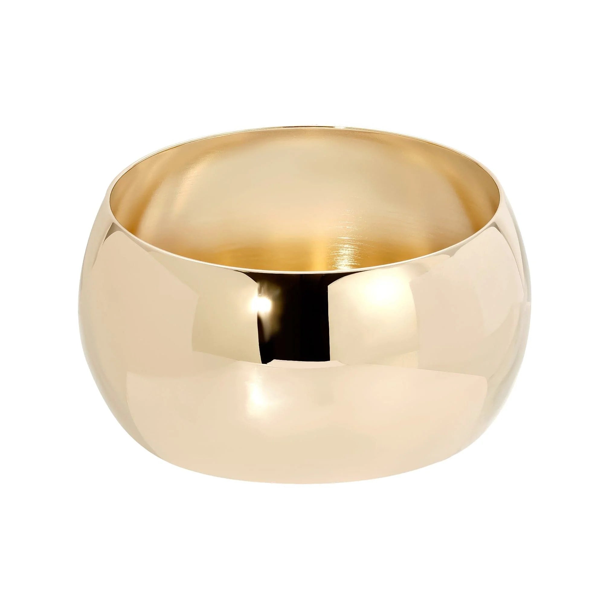 Shiny gold bowl for Large Domed Bangle made from recycled brass bangle measurements