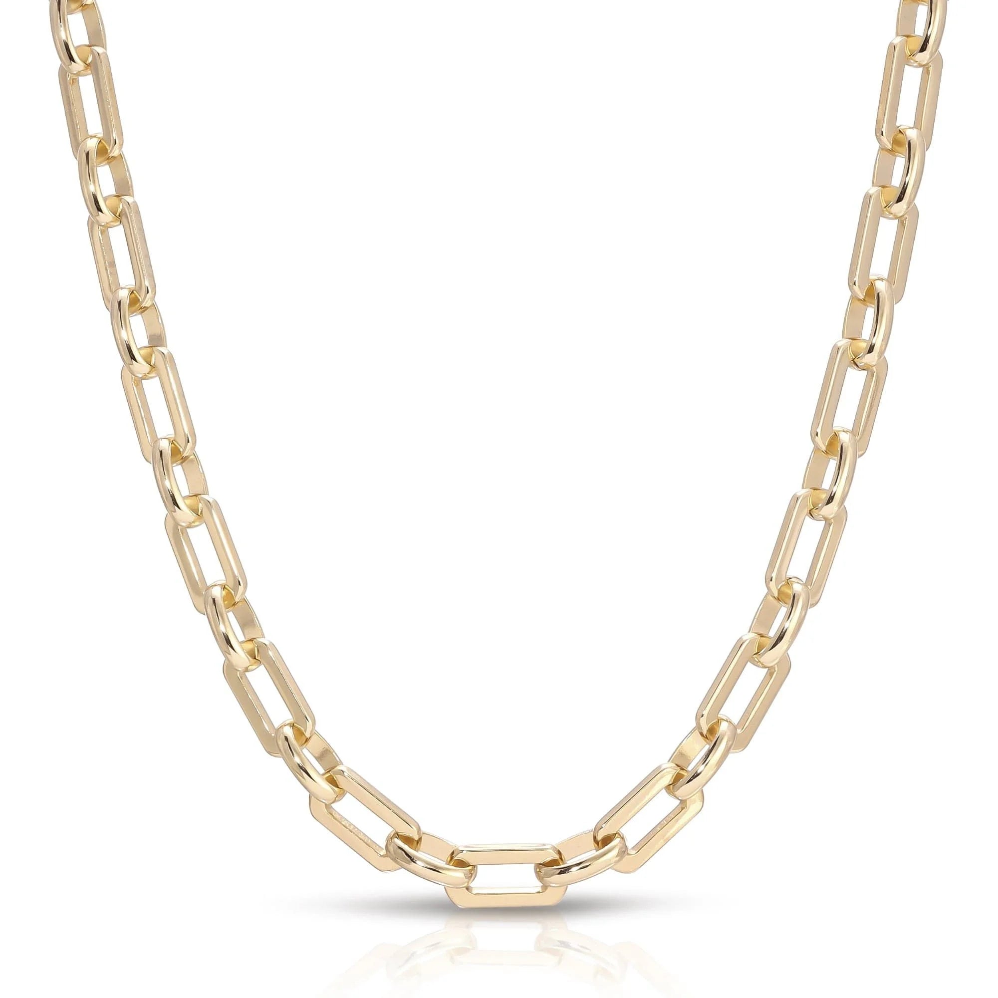 Liv Necklace with gold chain in recycled brass finishes and 14k gold plating