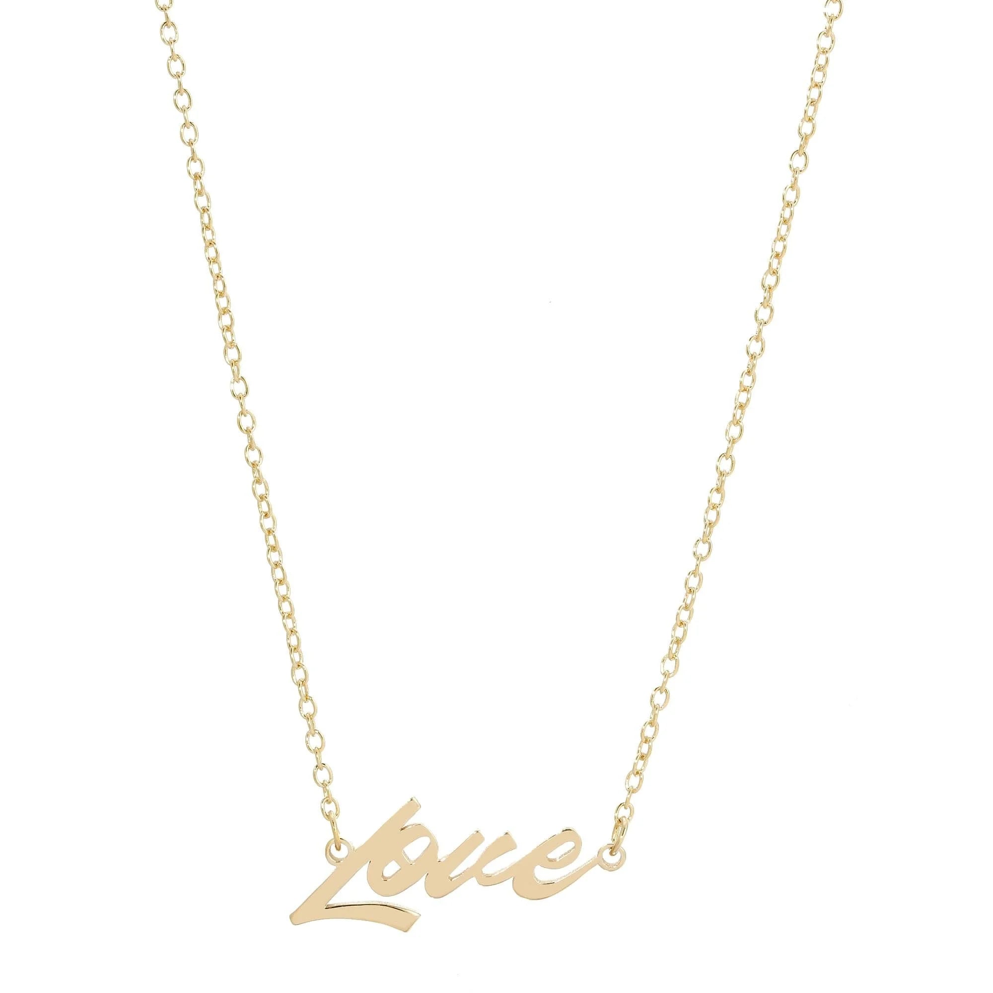 Gold Love Pendant Necklace with adjustable chain length for stylish elegance