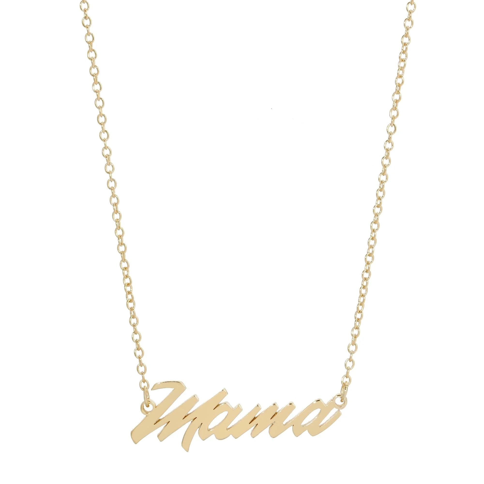 Gold Mama Script Necklace showcasing elegant jewelry design with a stylish necklace focus