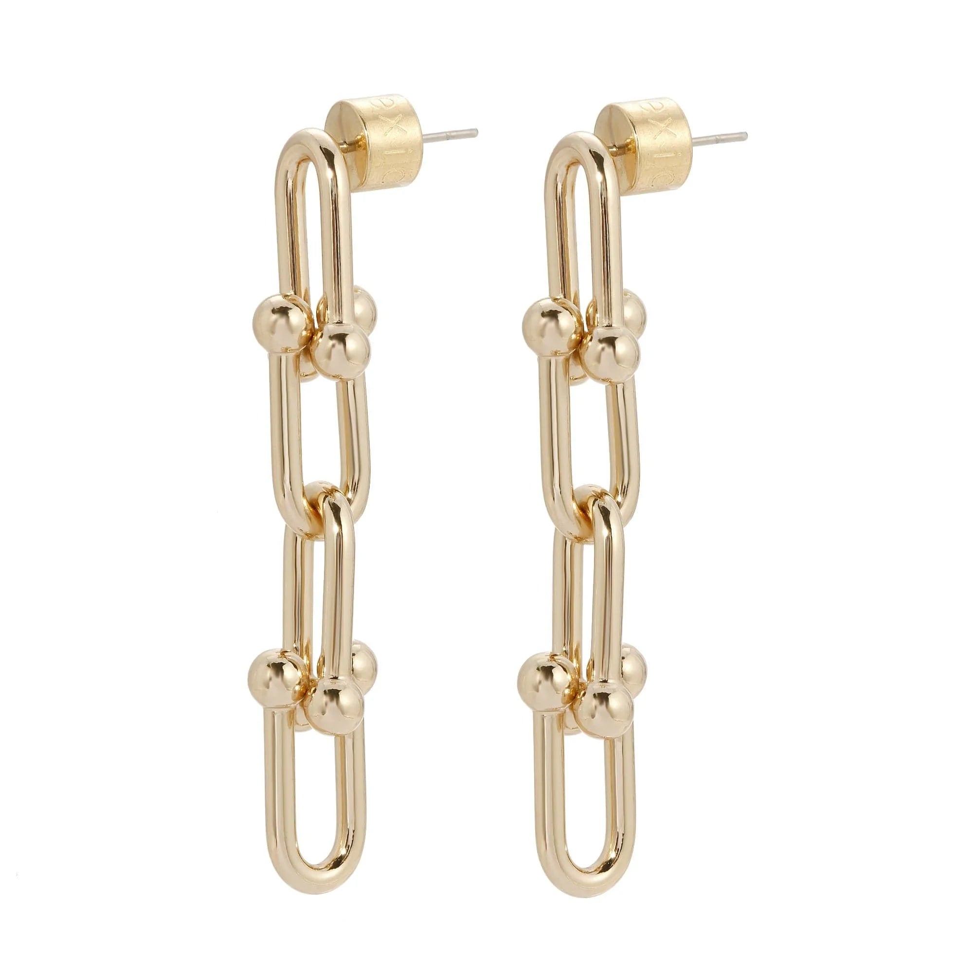 Gold chain-link drop earrings from Margaux 4 Link Drop Earrings collection