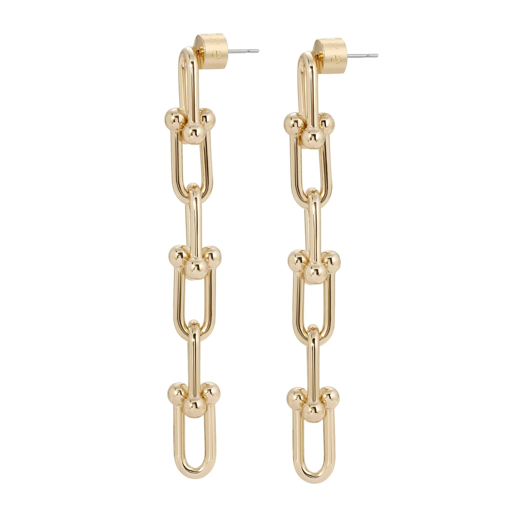 Gold-toned link drop earrings from Margaux 6 Link Drop Earrings collection