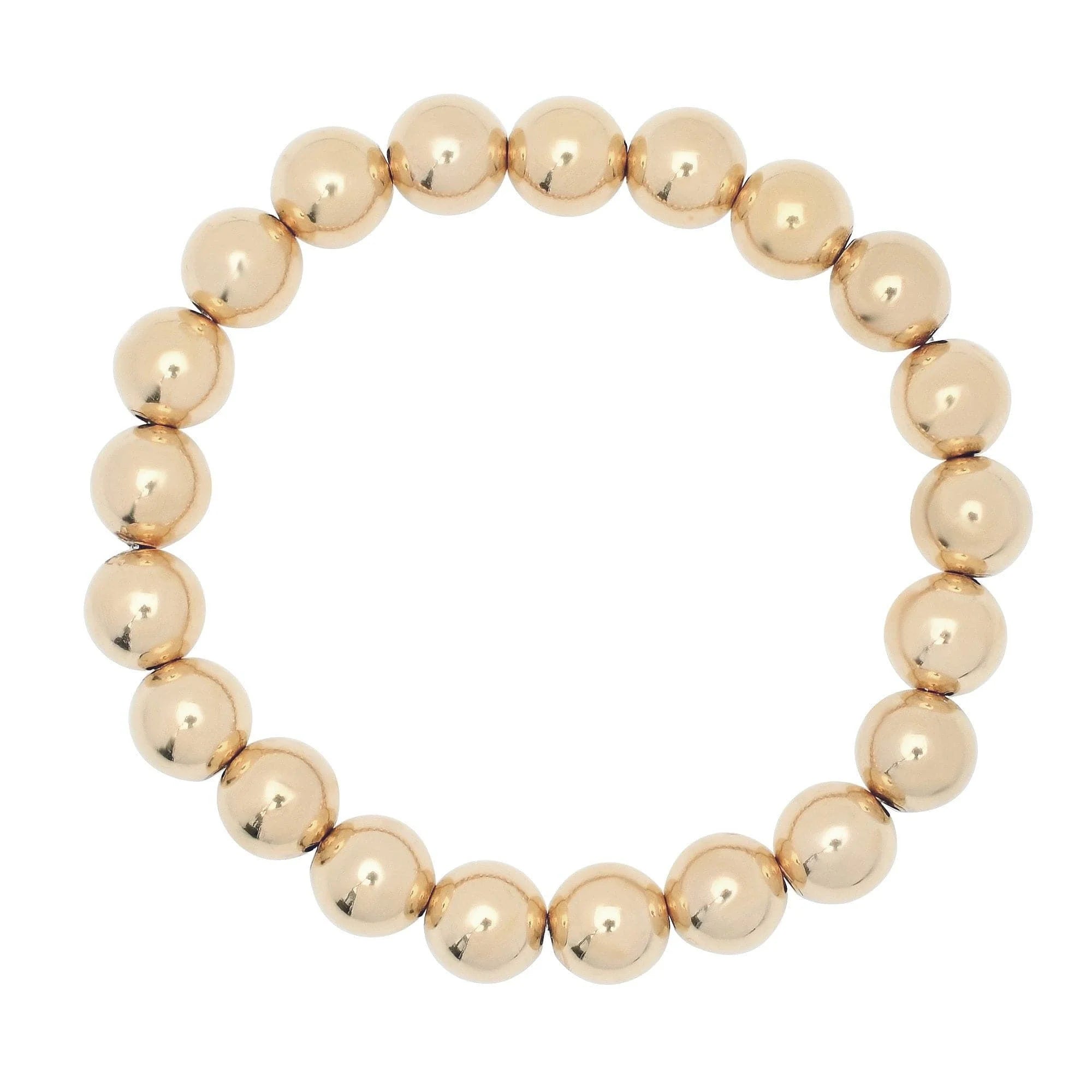 Medium Gold Ball Bracelet with 8mm 14k Gold and Recycled Brass Beads