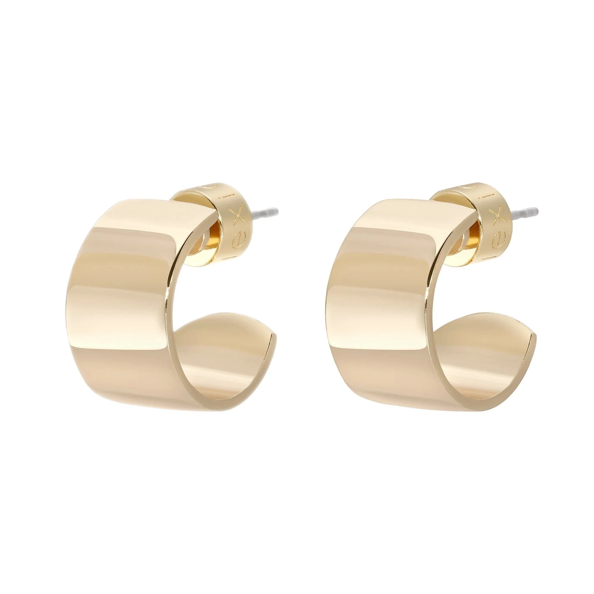 Pair of Mini .5 Skylar Hoops made from 14k Gold Rhodium and recycled brass hoops