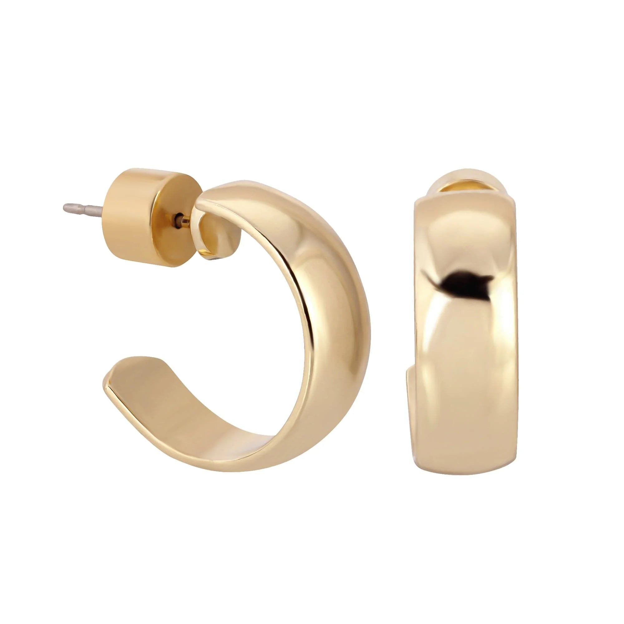 Mini Domed Hoops are stylish, hypoallergenic recycled brass hoops perfect for everyday wear
