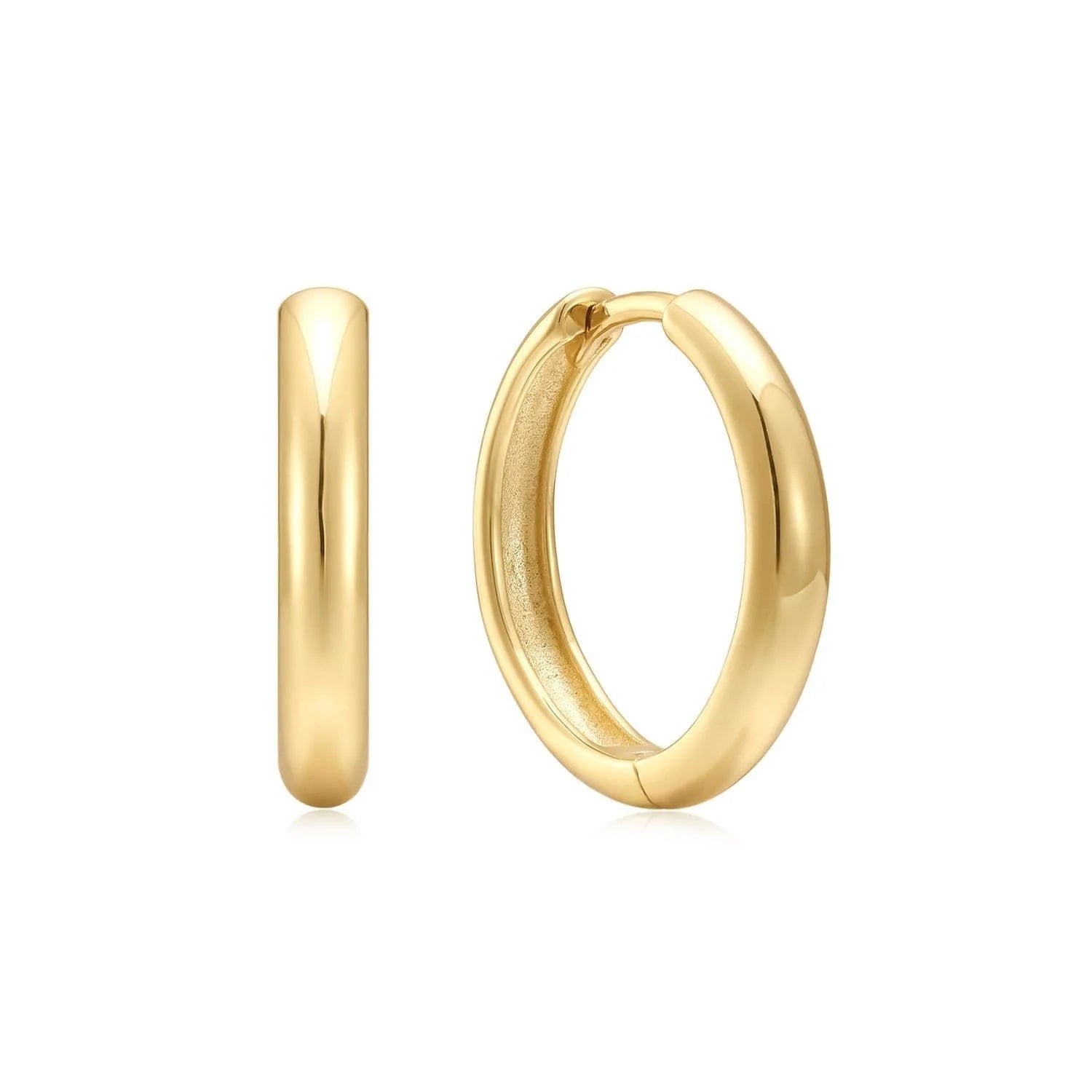 Mini Huggie Hoop Earrings in 14k Gold Plated, Perfect for Elegant Jewelry Styles