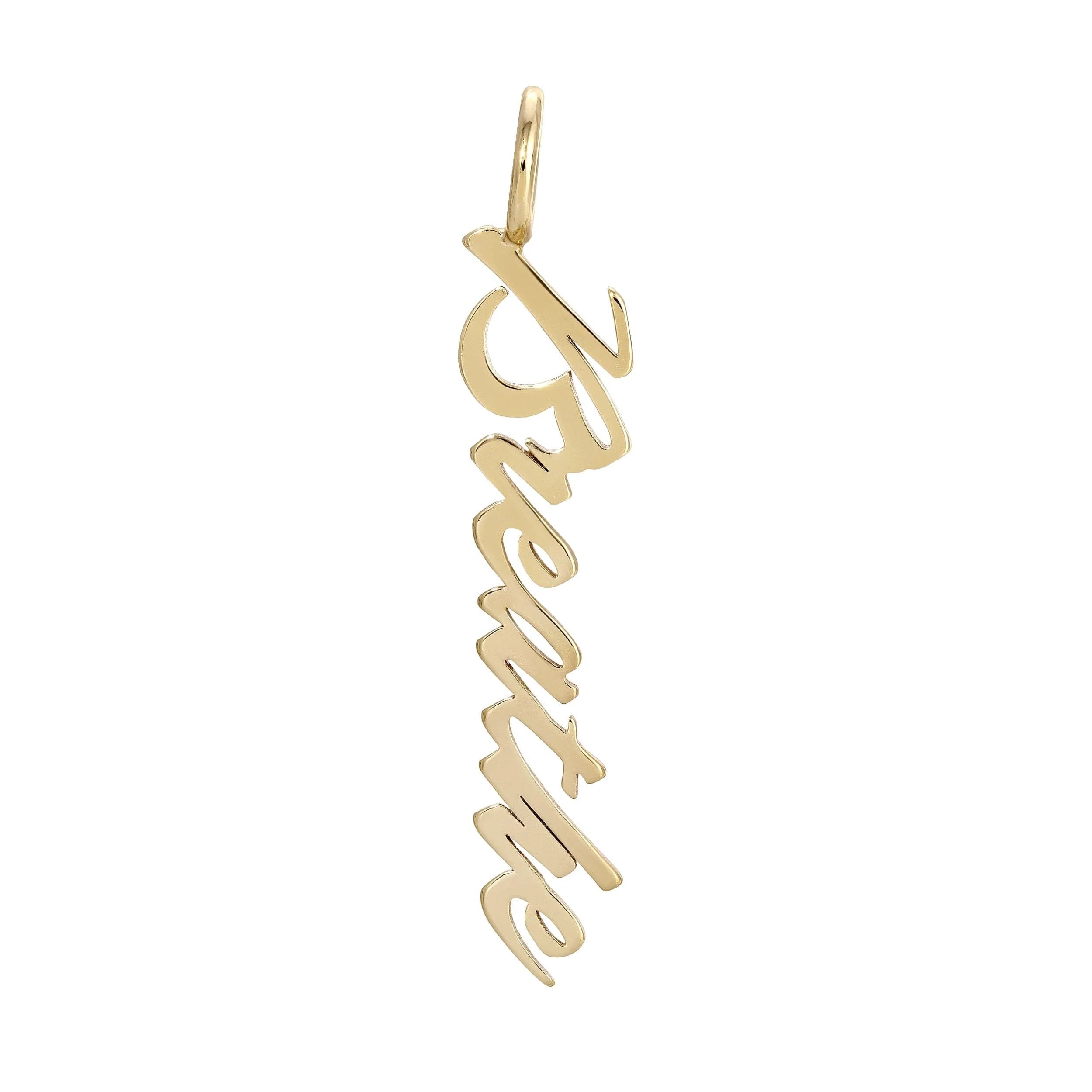 Gold Breathe script pendant from Script Pendant Breathe, a stylish word pendant for personalization