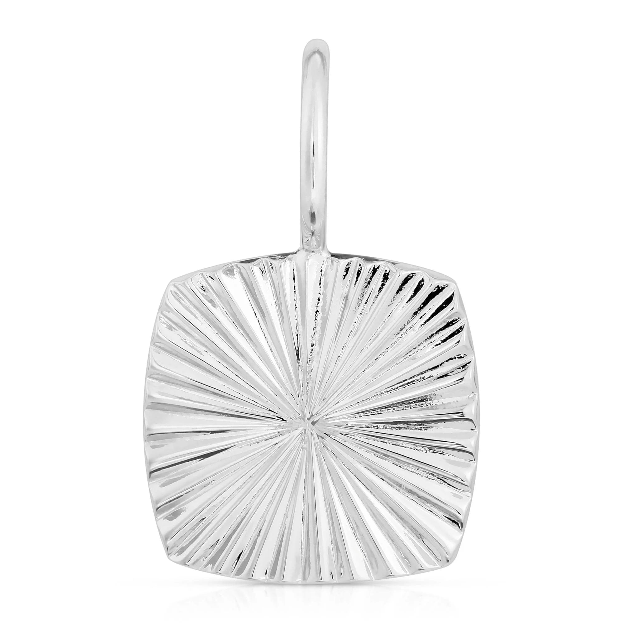 Silver Diana Pendant with sunburst design and brass plated rhodium-silver finish