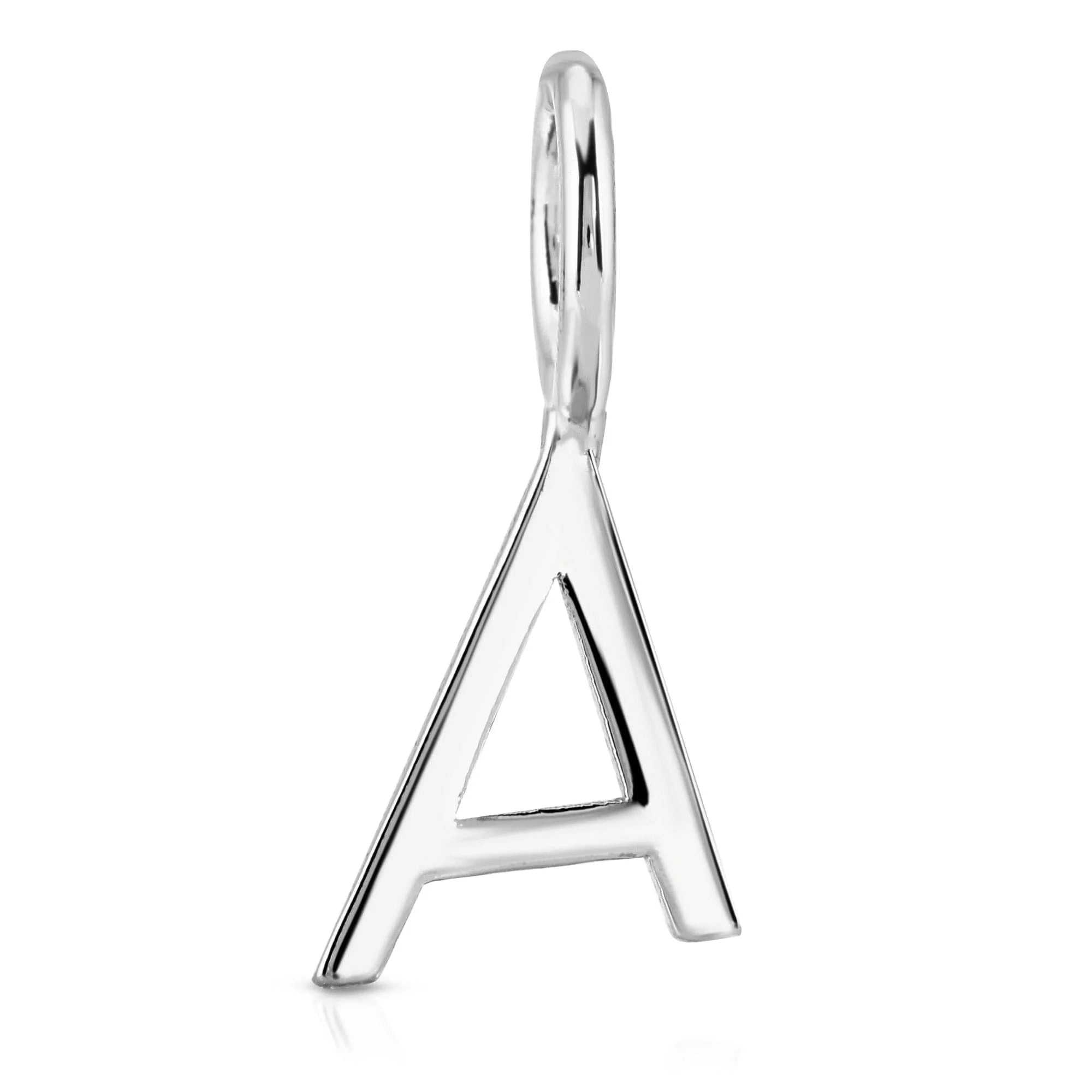 Silver letter A pendant from Silver Essential Letters featuring recycled brass plated letters charms