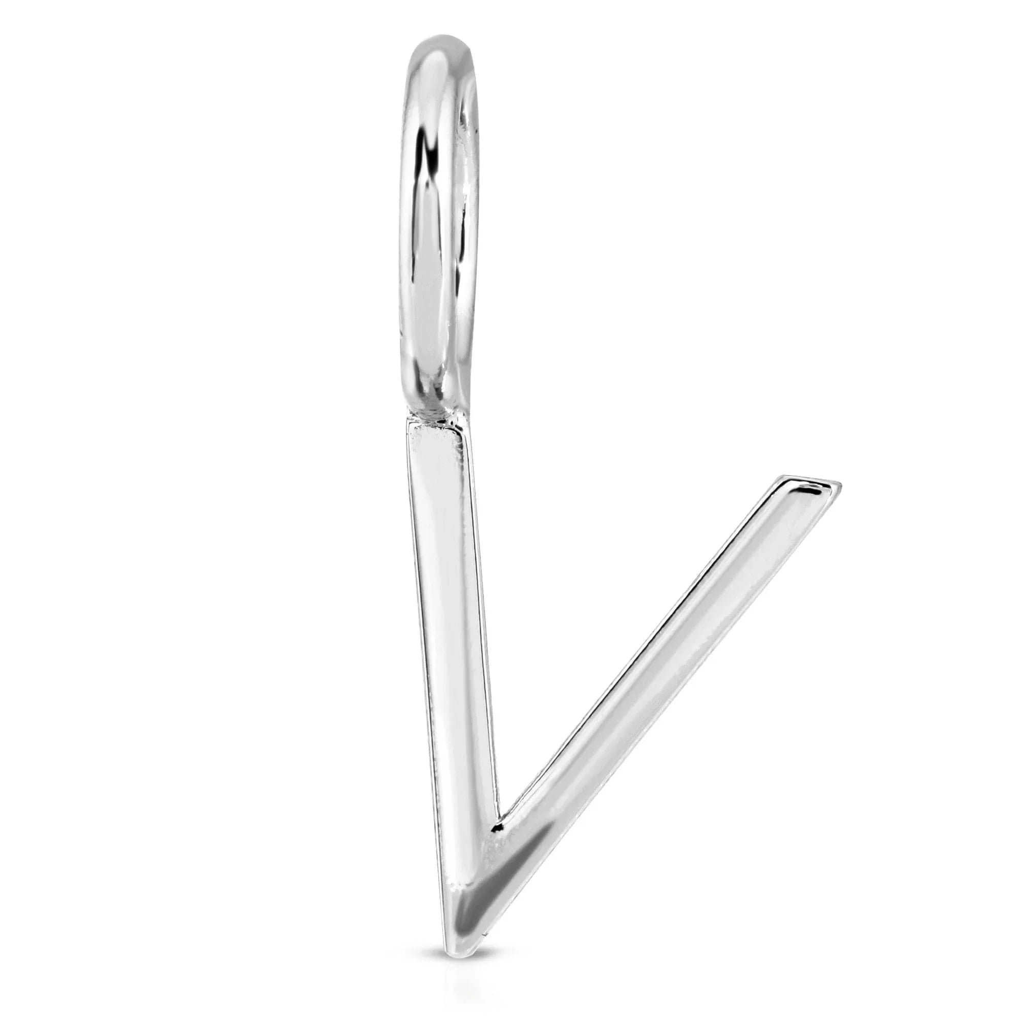 Silver letter V pendant from Silver Essential Letters for a stylish look