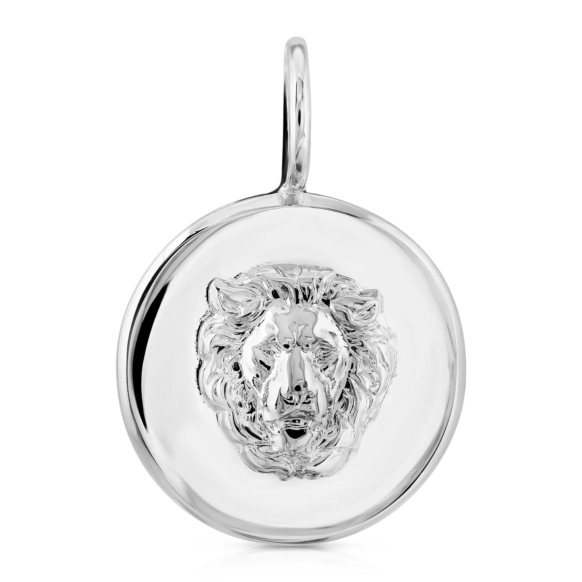 Silver Leni Pendant featuring a brass plated lion head pendant for a bold jewelry statement