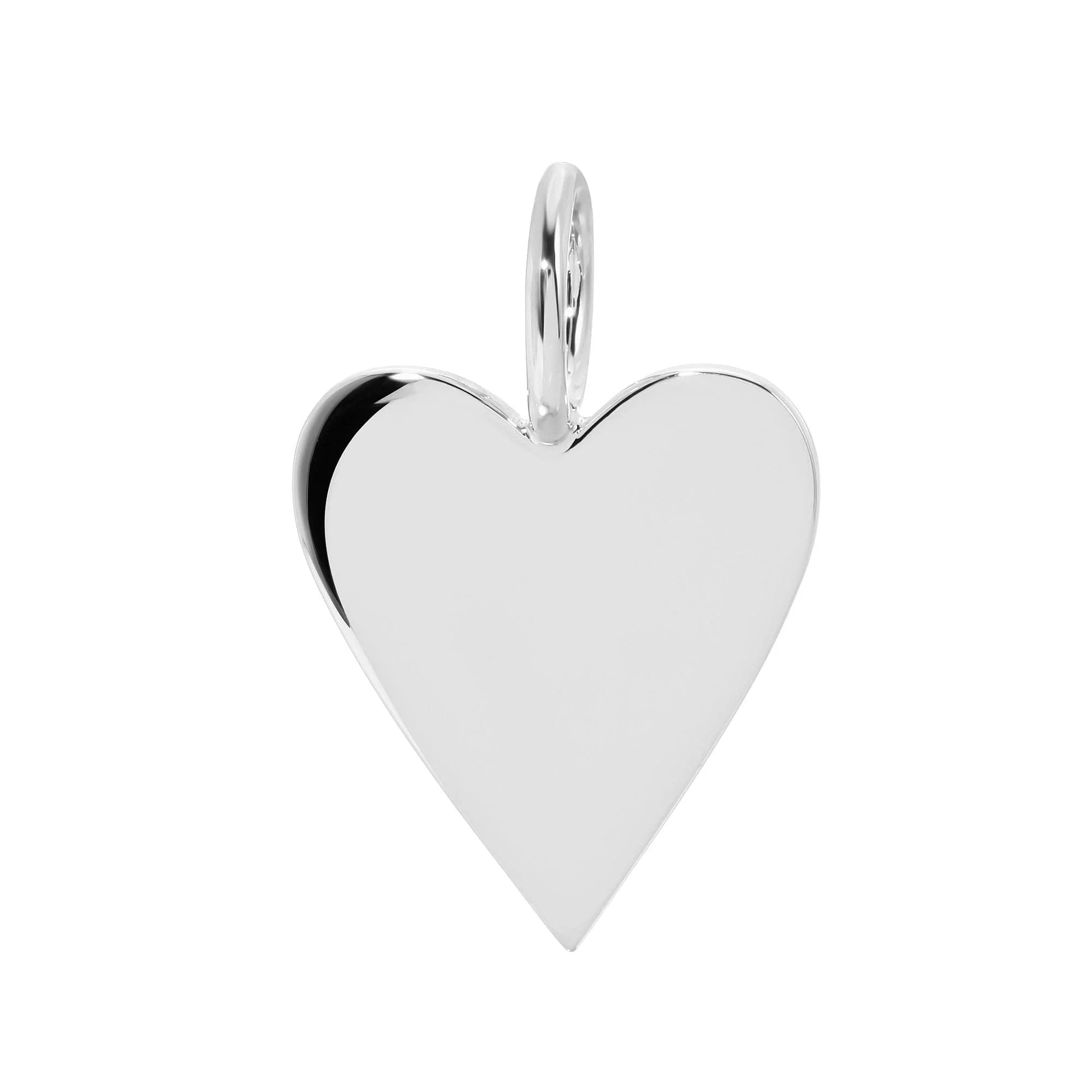 Polished silver heart shaped pendant from Silver Medium Helena Pendant collection