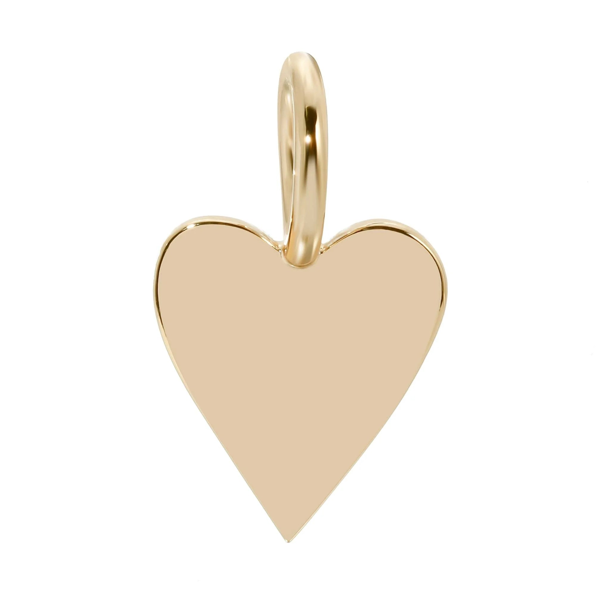 Small Helena Pendant featuring a gold heart pendant in recycled brass plated with 14k gold