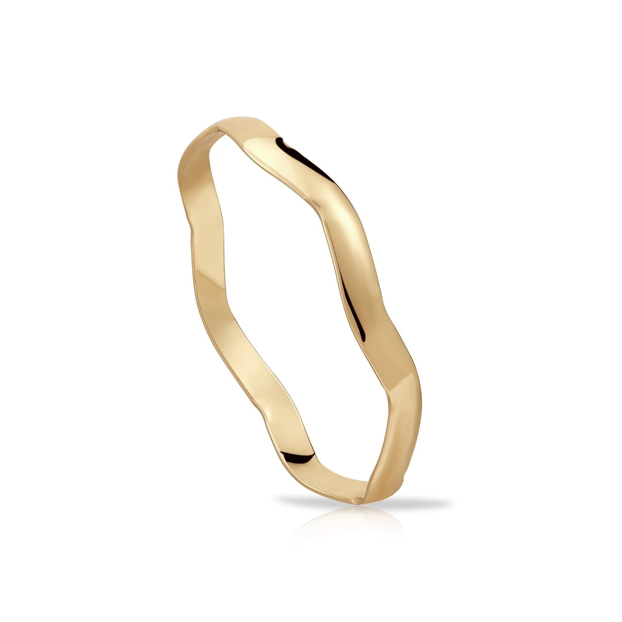 Gold Wavy Ring featured in Wavy Bangle, crafted from 14k Gold for elegant style