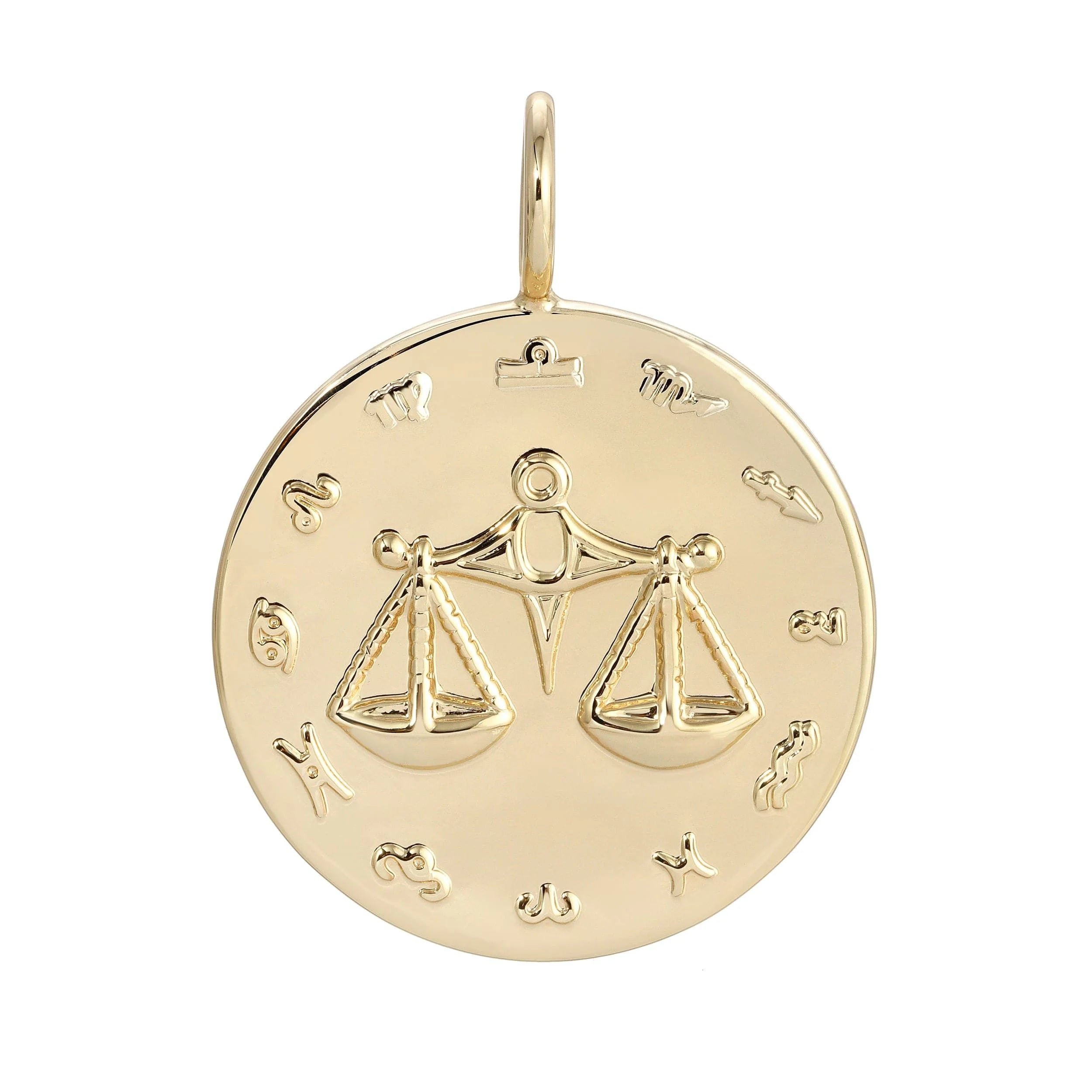 Gold Libra Zodiac Pendant showcasing elegant design, perfect for a zodiac pendant with good sense