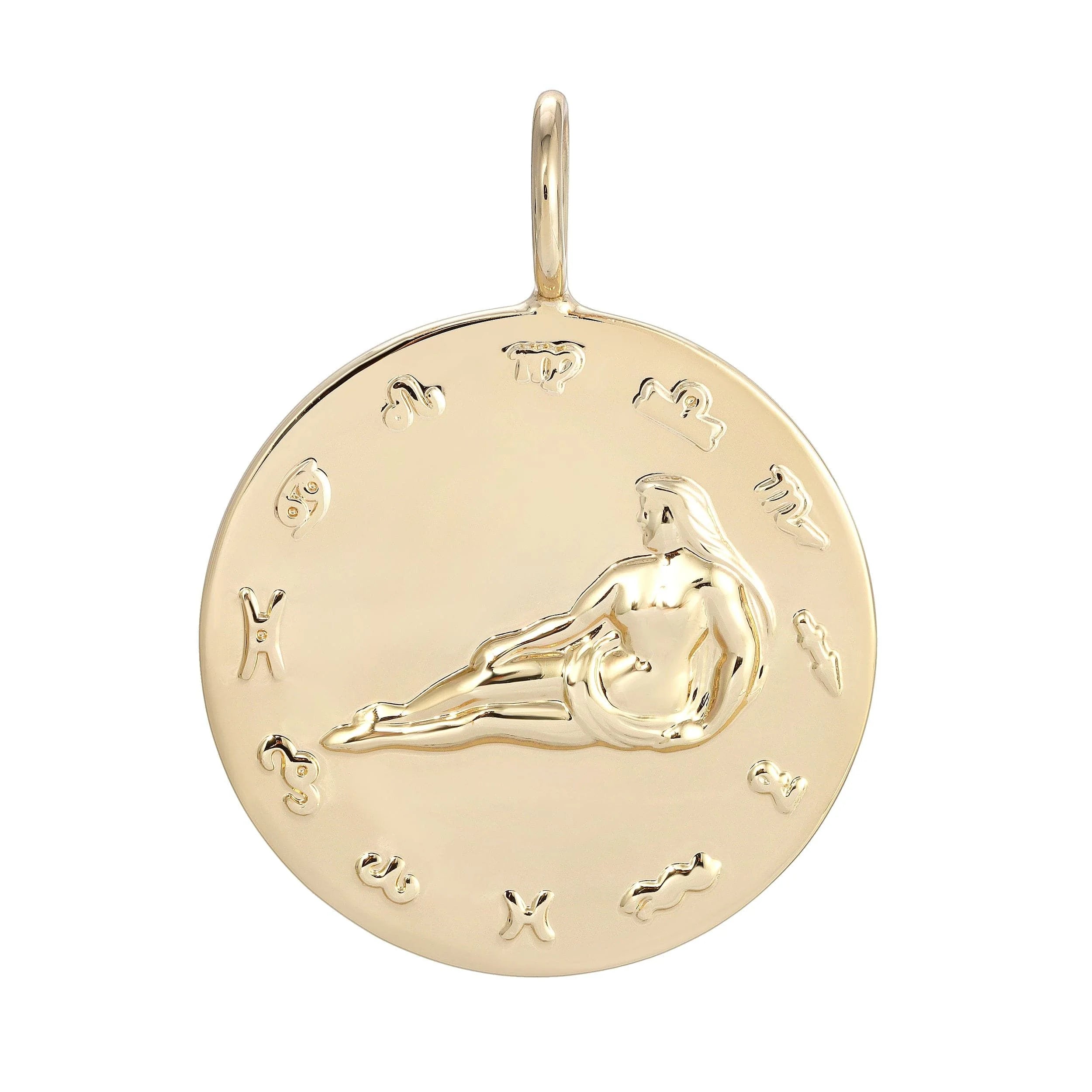 Gold Virgo zodiac pendant showcasing Virgo’s approach in a stylish zodiac pendant design