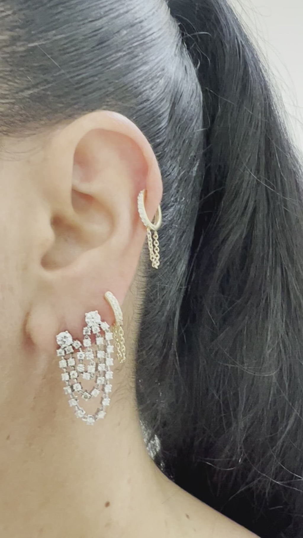 double diammond chain earring
